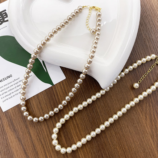 Title 6, French Vintage Pearl Necklace Fashion Elegant W...