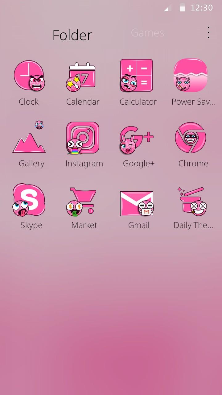 Glitter Emojis Theme Screen 3