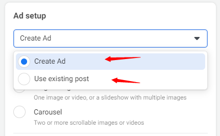 facebook ad set up