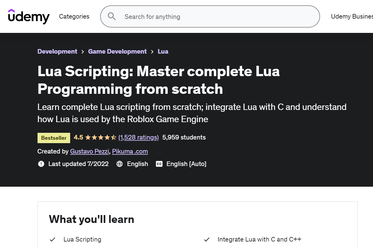 ROBLOX Studio 2023: Complete Lua Scripting & Game Creation