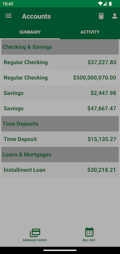 Screenshot FNBHS Mobile Banking