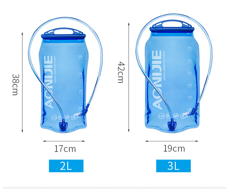 Off-Road Equipment Backpack Drinking Water Bag for Riding, Mountaineering. TPU soft folding water bottle, lightweight an