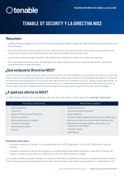 Cumplimiento de NIS2 con Tenable OT Security para entornos operativos