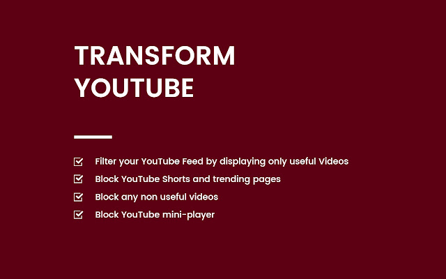 YouTube Entertainment Blocker chrome extension