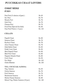 Puuchkkas Chaat Lovers menu 1