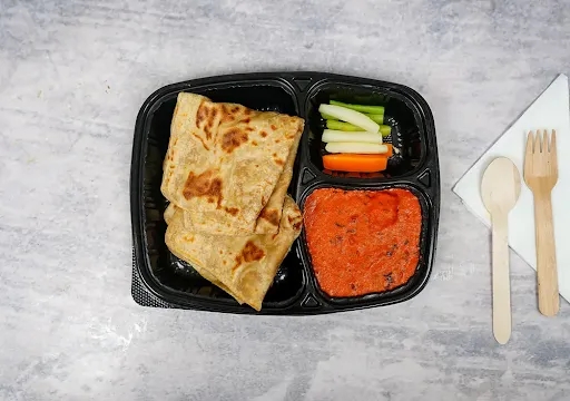 2 Wheat Parotta, Paneer Butter Masala 3pcs, Salad