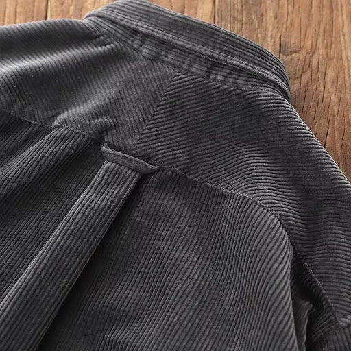 Title 4, Vintage Corduroy Shirt Men Loose Cargo Shirt Co...