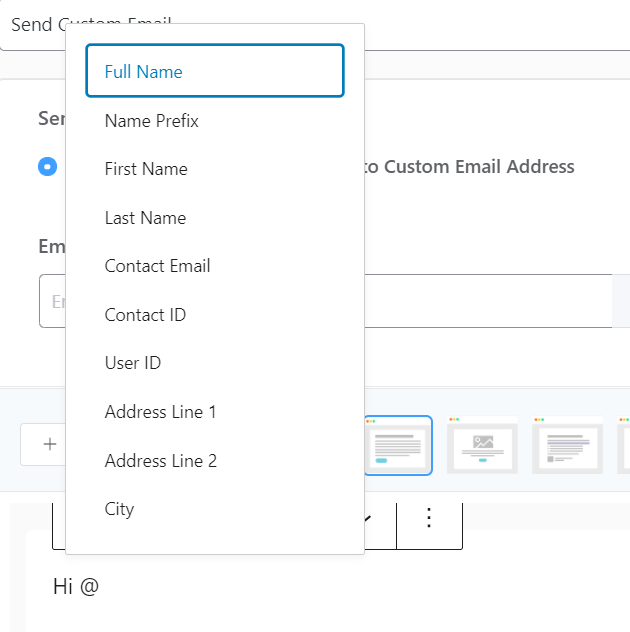 fluentcrm dynamic tags