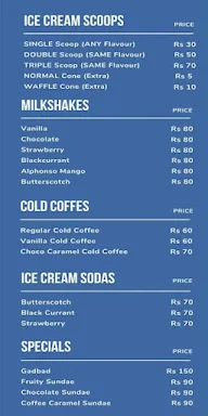 The Gelato Cafe menu 1