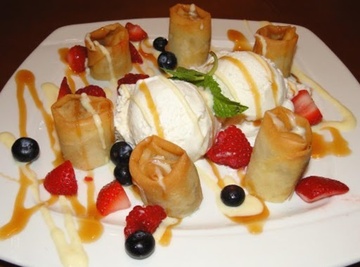 My first encounter with Banana Spring Rolls!  YUM!