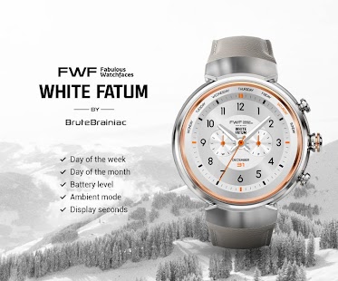 FatumWhite Classic Watch Face يتباين بحسب الجهاز APK + Mod (المال غير محدود) إلى عن على ذكري المظهر