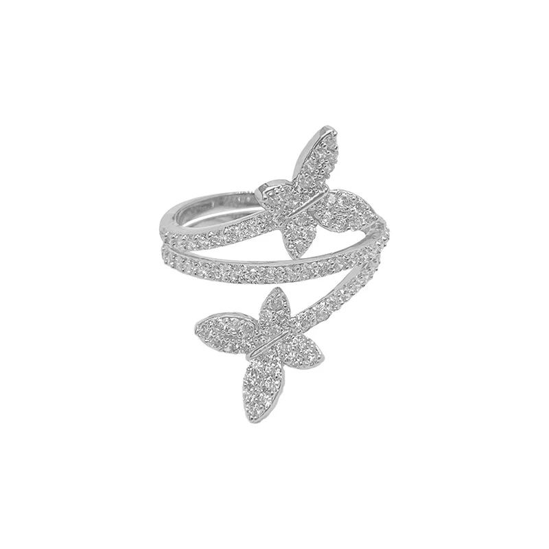 Verstelbare vlinderring, delicaat rood, open netwerkontwerp, eenvoudige opening, elegante sieraden voor vrouwen, cadeau
