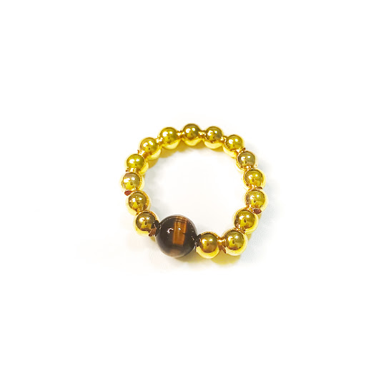 Title 6, Natural Vintage Beaded Crystal Ring Simple Luck...