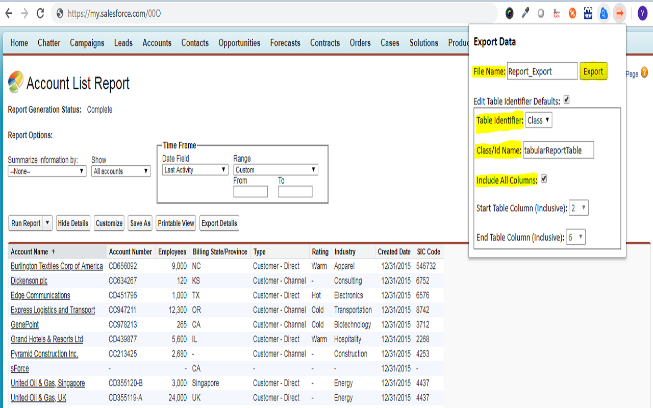 Table Data Export Preview image 0