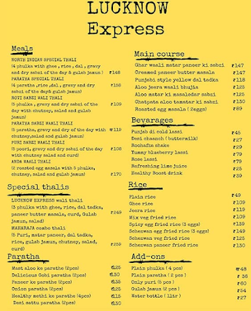 Lucknow Express menu 