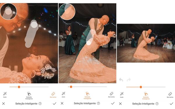 Foto de casamento sendo editada pelo AirBrush