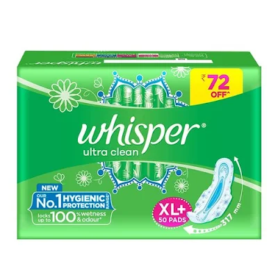 Whisper Ultra Clean Sanitary Pads (XL+) - 369 pc