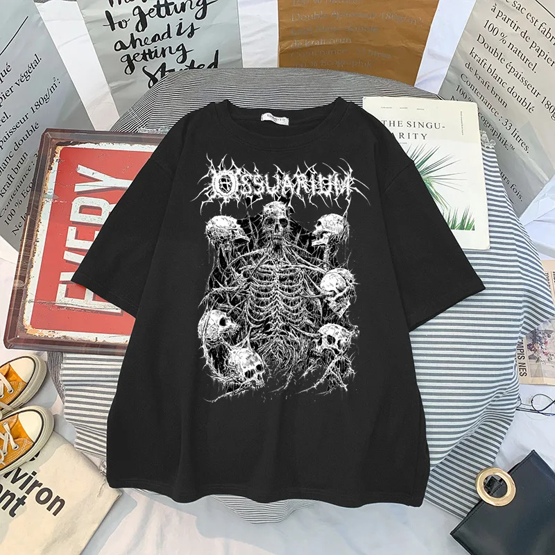 Camiseta Unissex de Hip Hop Europeu com Estampa Fashion, mesmo modelo para homens e mulheres, estilo urbano, confortável e moderna.