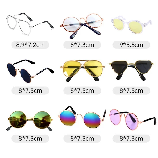 Dog Glasses Pet Vintage Round Glasses Cat Accessories Puppy Photos Props Decorations for Dogs Reflection Eyewear Glasses