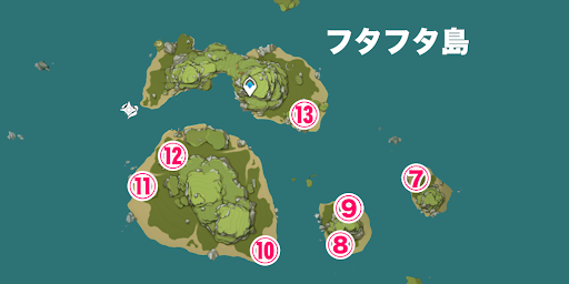 フタフタ島の詳細マップ