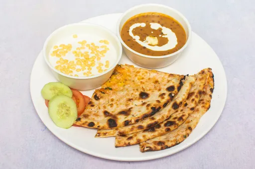 Amritsari Naan With Dal Makhani And Raita