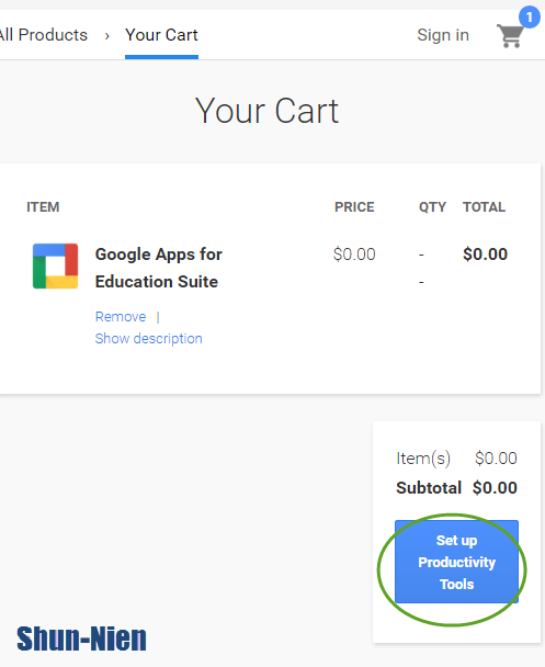 edu step5 View Cart and Set up Productivity Tools