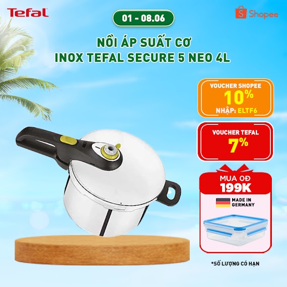 Nồi Áp Suất Cơ Inox Tefal Secure 5 Neo 4L