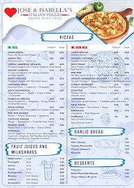 Jose & Isabella's Italian Pizzas menu 1