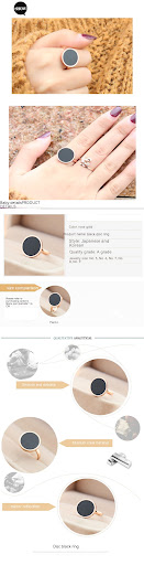 Title 5, Rose Gold Index Finger Black Disc Titanium Stee...