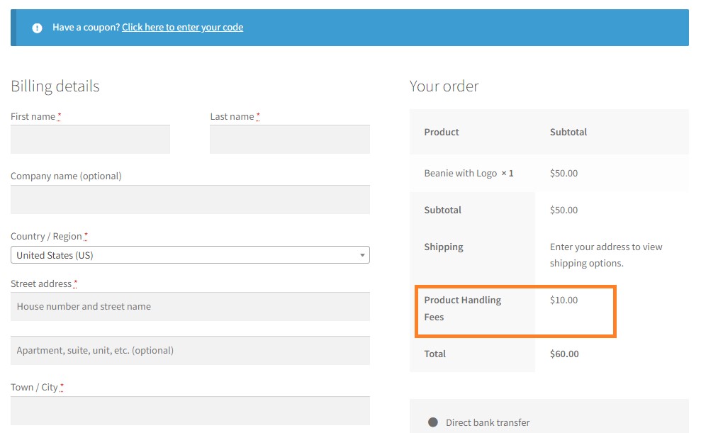 How to Add a Custom Fee at the WooCommerce Checkout