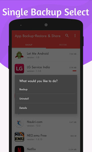 Screenshot APK Backup | Restore & Share