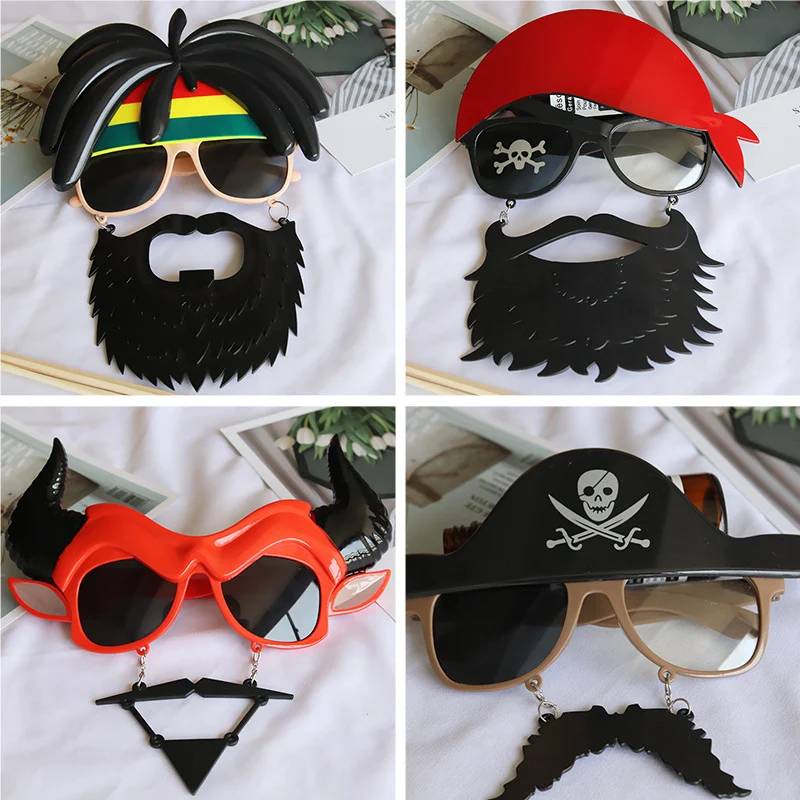 Title 2, Gafas de Halloween con barba, pelota, fiesta, a...