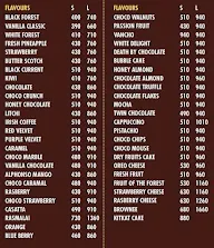 Just Cakes menu 1