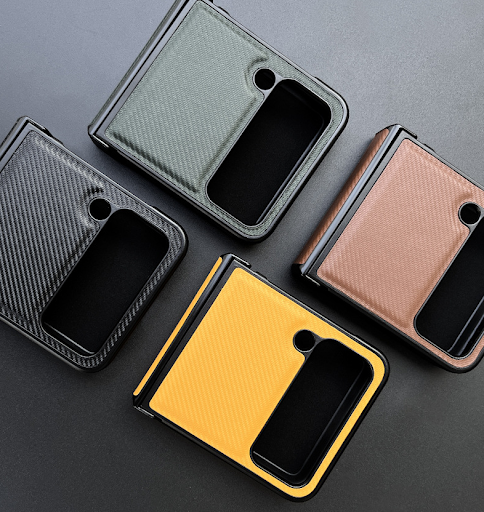 Title 5, Folding Screen Phone Case Carbon Fiber Pattern ...