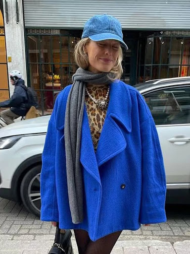 Title 3, Loose double-breasted short design woolen coat,...