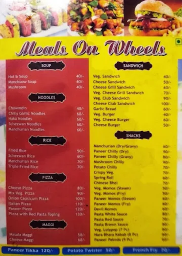 Meals On Wheels menu 