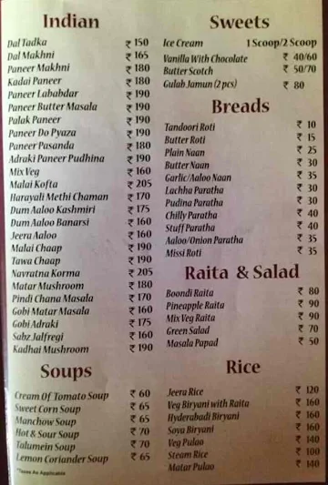 Mintt Leaf menu 