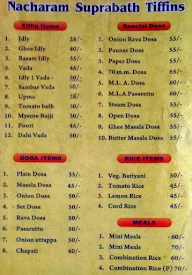 Suprabhat Tiffins menu 1