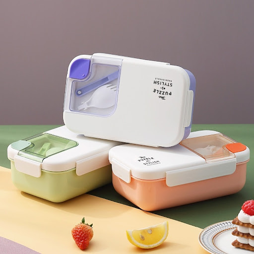 Title 4, Square Compartment Lunch Box Plastic Lunch Box ...