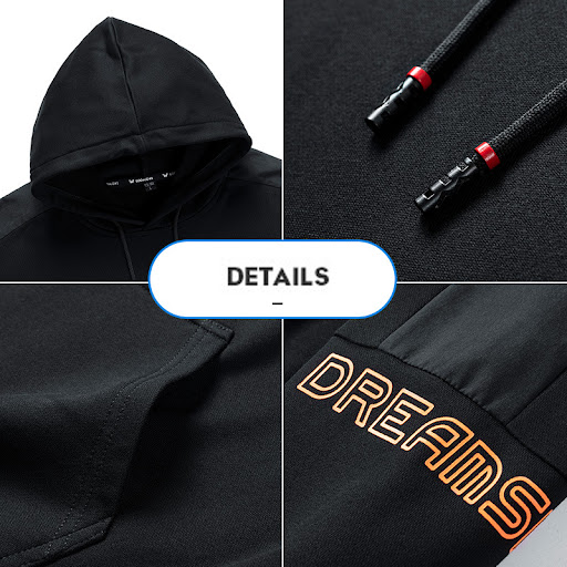 Title 6, Mens Hooded Sweatshirt Loose Plus Size Fat Lon...