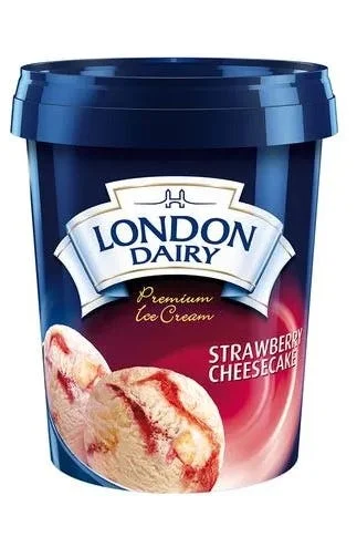 London Dairy Ice Cream - Strawberry Cheese Cake, Contains Egg - 500 ml