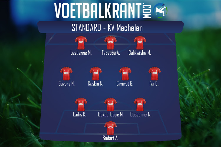 Opstelling Standard | Standard - KV Mechelen (06/12/2020)