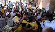 Members of the ANC outside Alexandra Magistrates Court  during the appearance of rape accused Kenneth Mgaga.