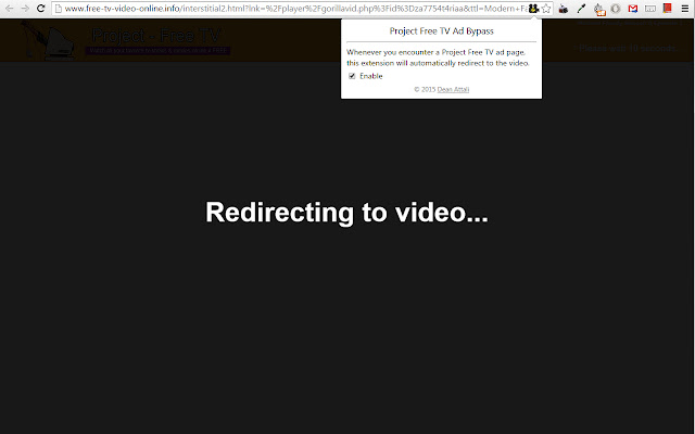 Project Free TV Ad Bypass chrome extension
