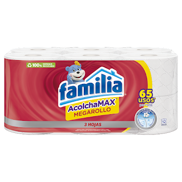 Papel Higiénico Familia Acolchamax Megarollo Paquete x 12 Rollos  