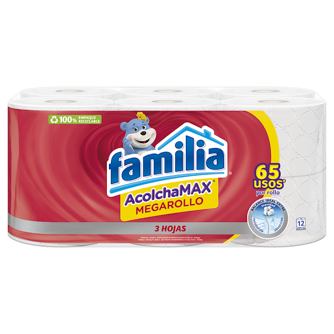 Papel Higiénico Familia Acolchamax Megarollo Paquete x 12 Rollos  