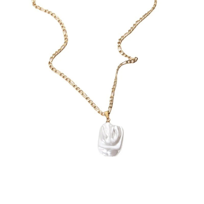 Vormgegeven parelketting Titanium staal verguld 18K Elegantie voor dames Duurzame en stijlvolle halsketting Perfect cadeau