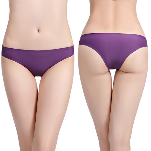 Title 14, Pure Color Seamless Sexy Ladies Plus Size Brief...