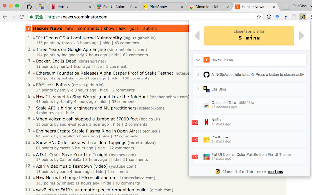 Close Idle Tabs chrome extension