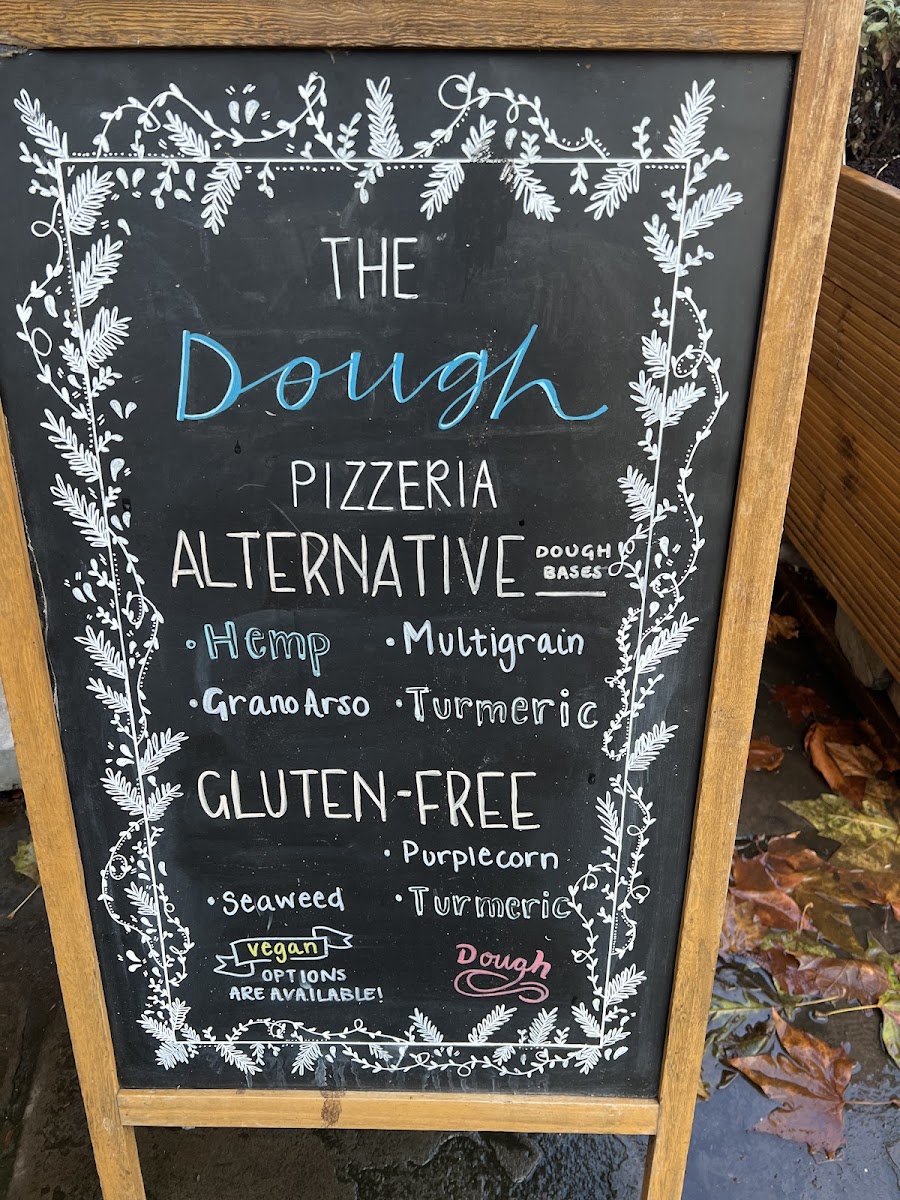 Dough gluten-free menu